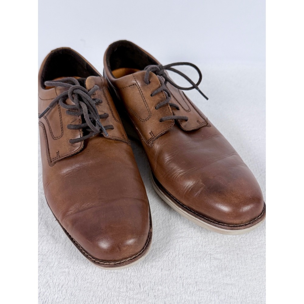 Rockport Total Motion Sport Dress Plain Toe Oxford Brown Leather Mens Shoes - Picture 3 of 6